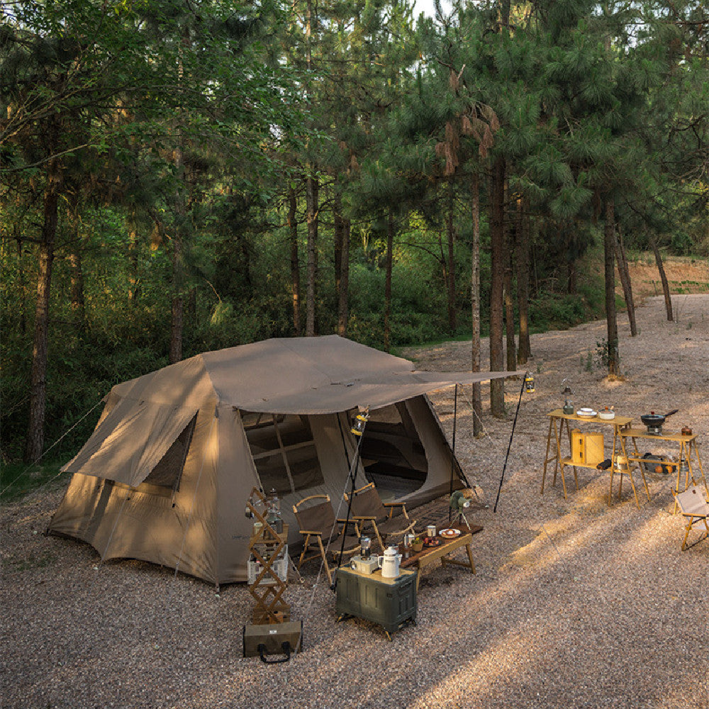 Flag Village Camping Outside Two Rooms One Hall Ridge Automatic Tent Waterproof