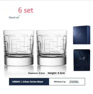 Flag Village Handmade Whiskey Shot Glass Imported Liquor Glass Set Gift Box