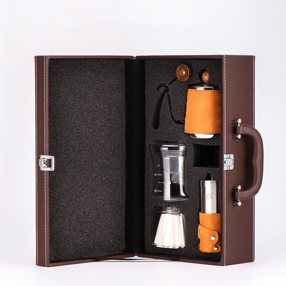 Flag Village Travel Portable Coffee Gift Box Hand Brew Pot Coffee Pot Set Gift Box
