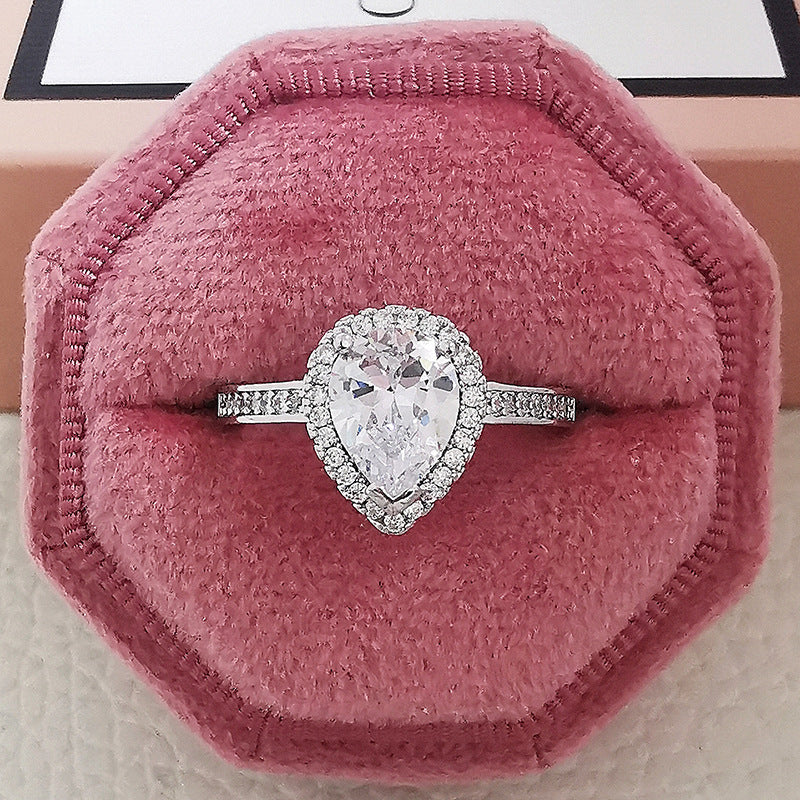 Flag Village Fashion Jewelry Luxury Multicolor Charm Cubic Zirconia Wedding Rings For Women T Shape Stone Party Jewelry Gifts