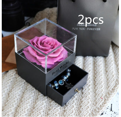 Flag Village Eternal Flower Rose Jewelry Box for Birthday Presents Valentines Day Wedding Gift