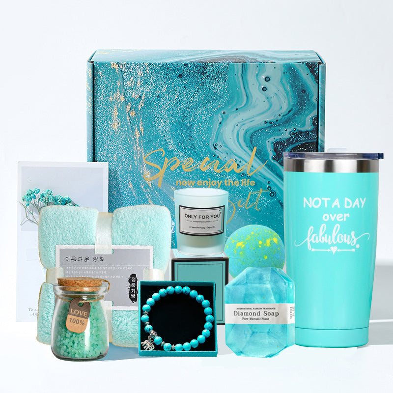 Flag Village Bath Salts Aromatherapy Candle Gift Box Suit