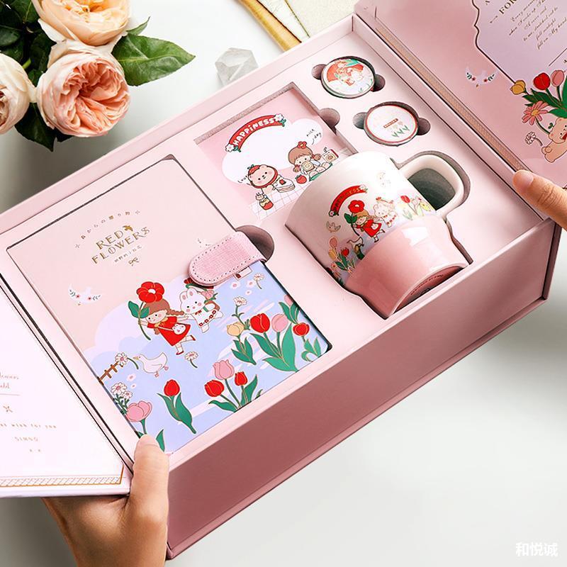 Flag Village This Set Gift Box Cute Girl Heart Luxury Handbook Cartoon