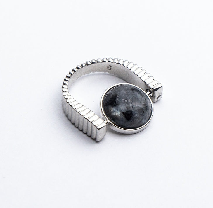 Flag Village Original Fidget Spinner Rings Natural Stone Rings Replaceable Spinners For Anxiety And Stress Relief Jewelry Gifts