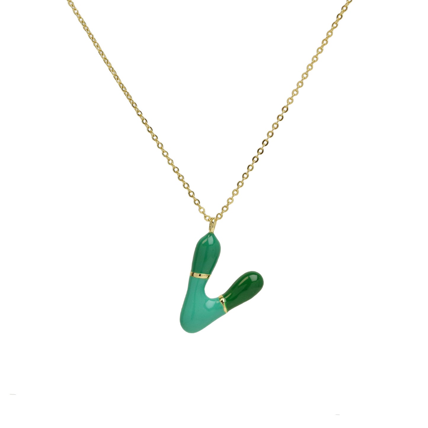 Flag Village Brass Epoxy Capsule 26 Letter Necklace For Women Initial Alphabet Pendant Necklace Fashion Link Chain Jewelry Gifts