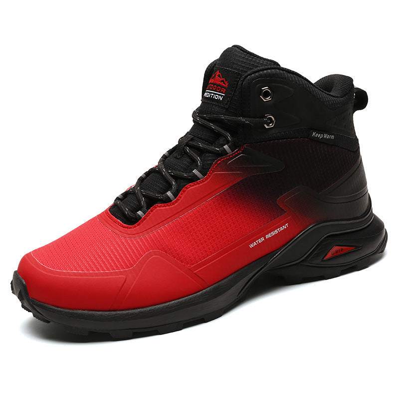 Flag Village Large Size High-top Hiking Shoes Men's Winter Outdoor Men's Sports Shoes Hiking Shoes