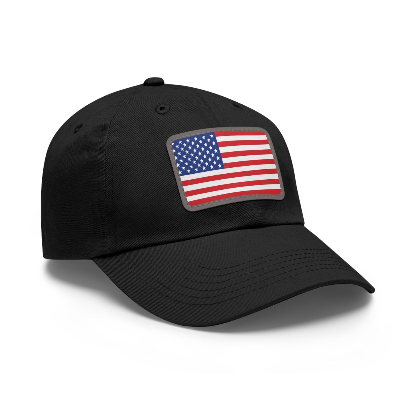 Flag Village United States Flag Hat Cap with Leather Patch
