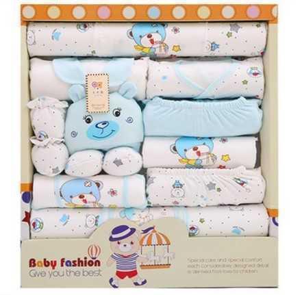 Flag Village Newborn Clothes 17-Piece Cotton Suit Gift Box