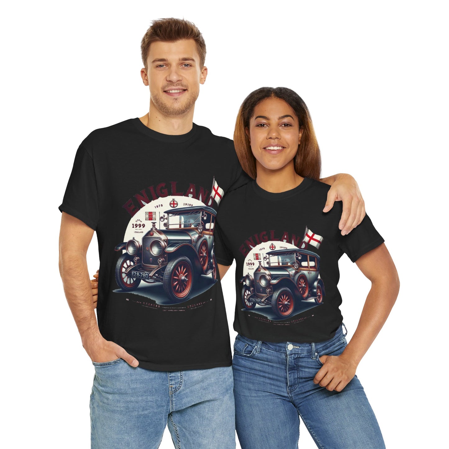 Flag Village UK Vintage Car Flag T-SHIRT Heavy Cotton Tee UK0012