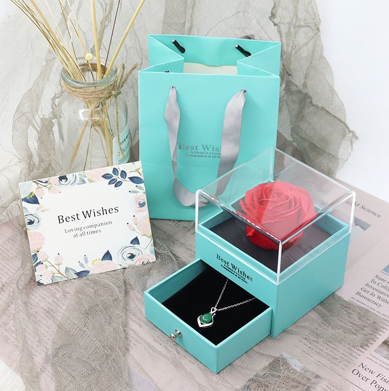 Flag Village Eternal flower gift box Earring Necklace Pendant box couple ring box
