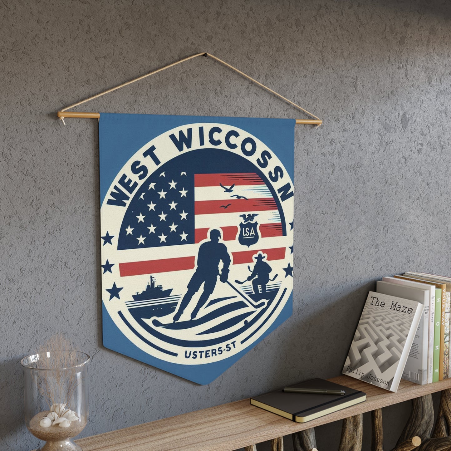 Flag Village Wisconsin State Flag Pennant Sporting Home Wall decoration WI0001