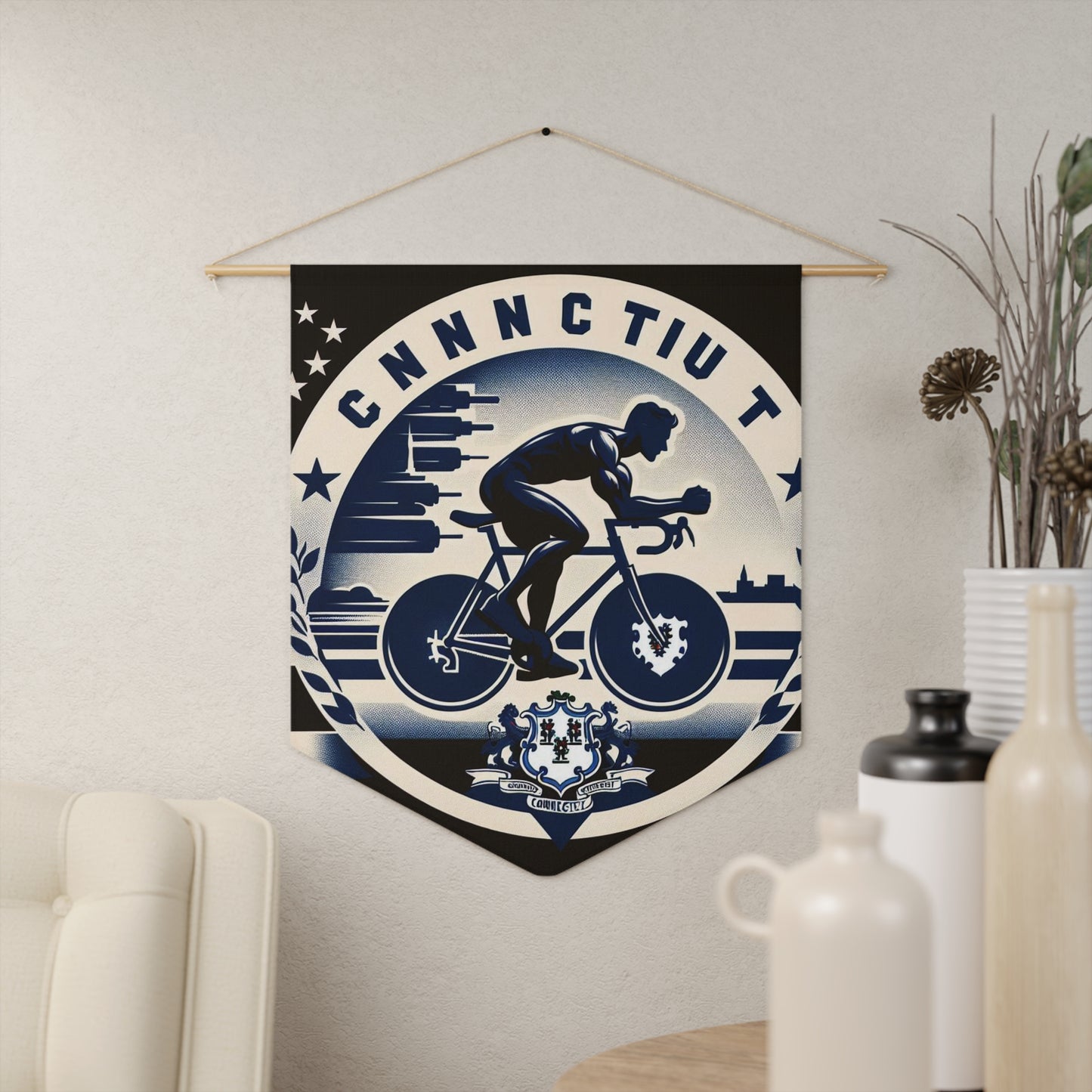 Flag Village Connecticut State Flag Pennant Sporting Home Wall decoration CT0002