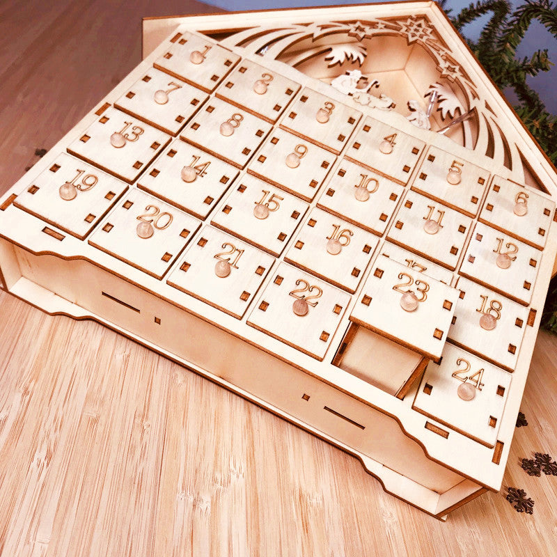 Flag Village DIY wooden calendar Christmas gift box