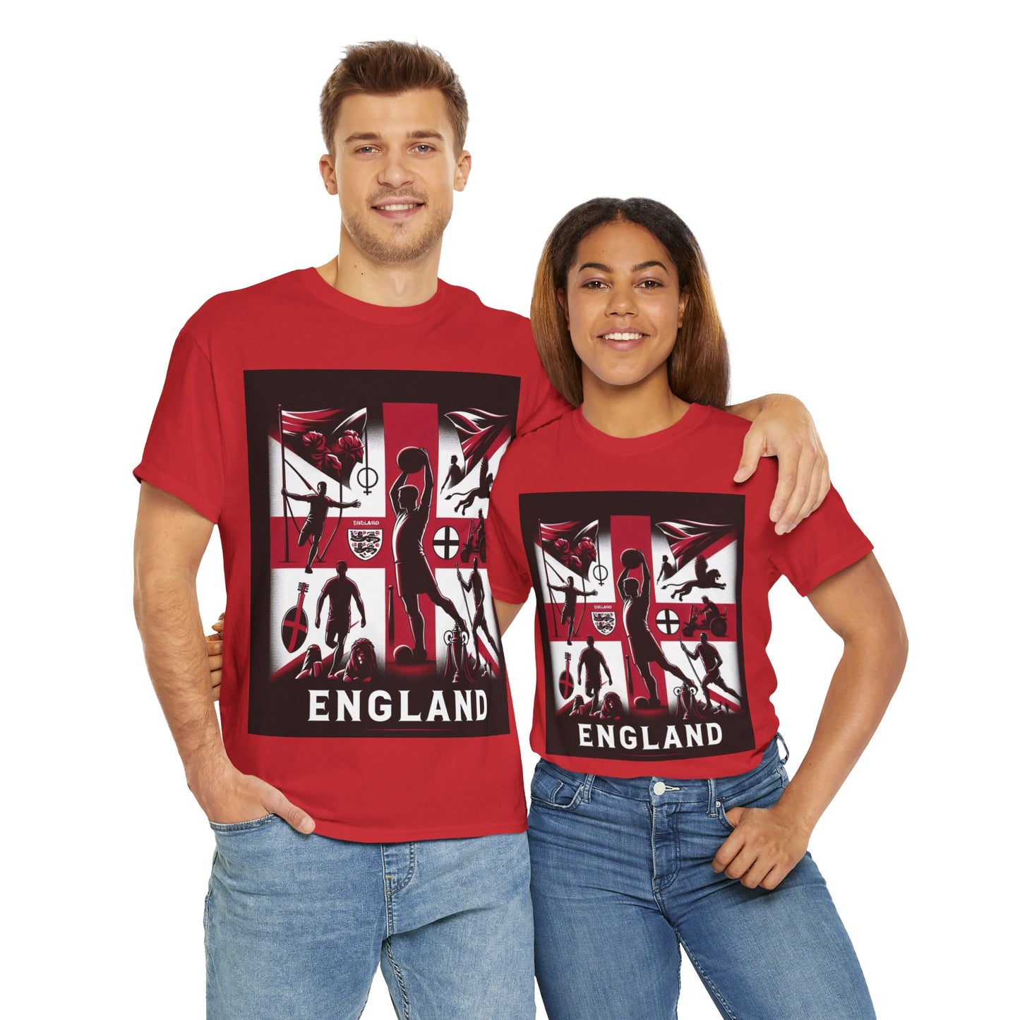 Flag Village England Sporting Flag T-SHIRT Heavy Cotton Tee GBR0005