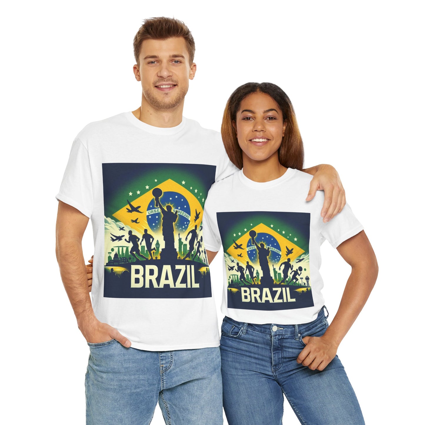 Flag Village Brazil Sporting Flag T-SHIRT Heavy Cotton Tee BRA0010