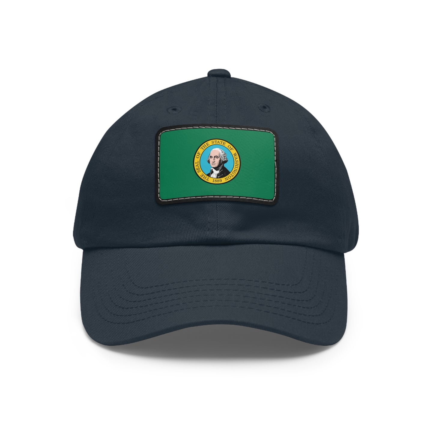 Flag Village USA Washington State Flag Hat Cap with Leather Patch