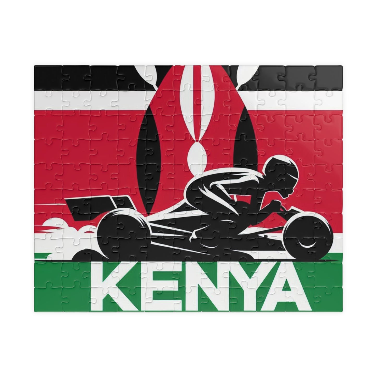 Flag Village KENYA Racing Car Sporting Flag Puzzle (110, 252, 520, 1014-piece) KEN0007