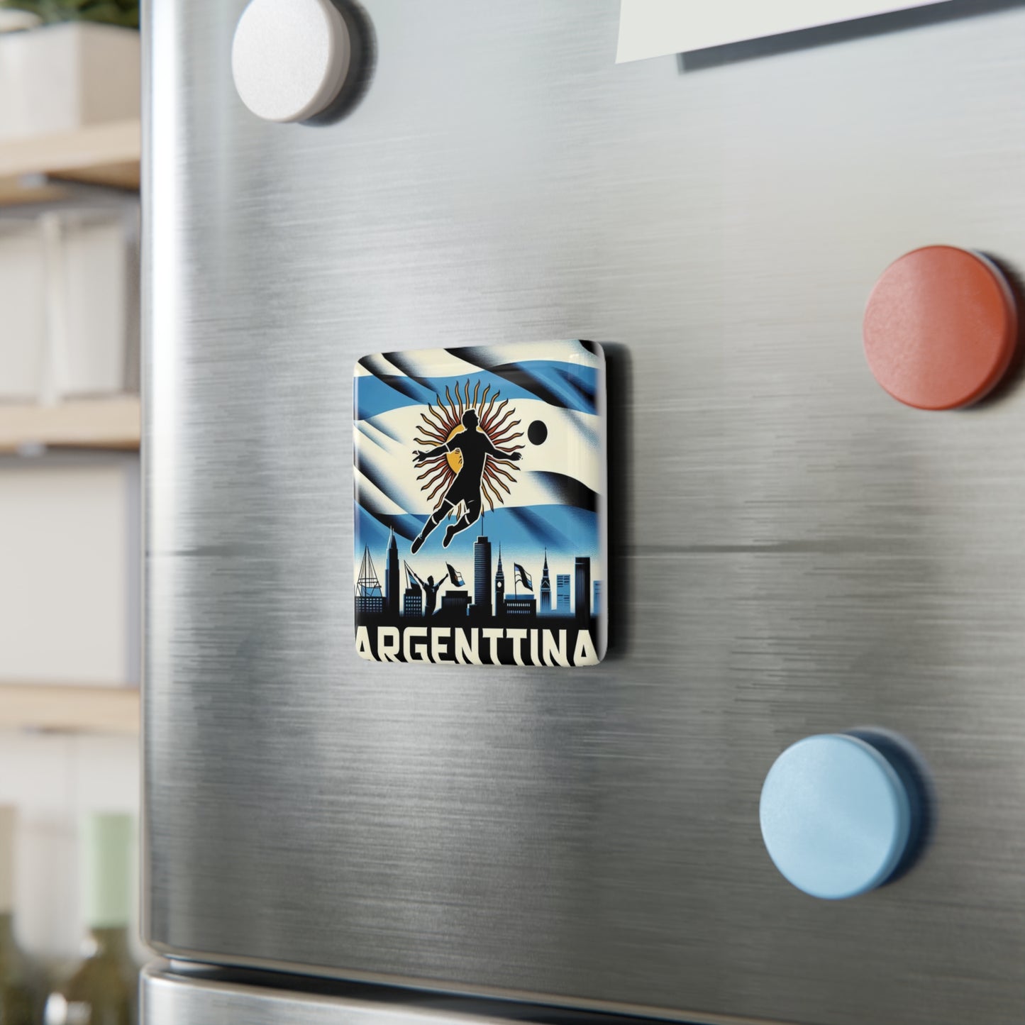 Flag Village ARGENTINA Flag Sporting Porcelain Magnet, Square ARG0001
