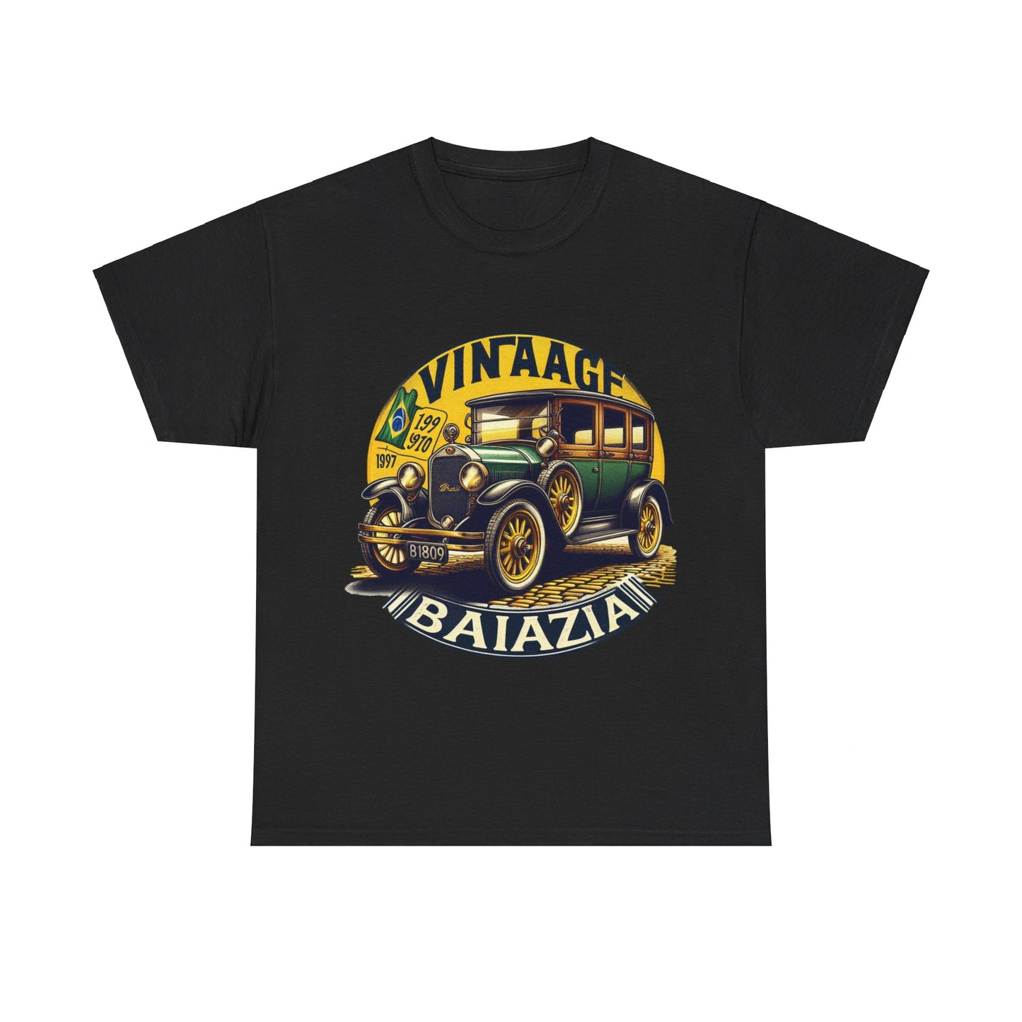 Flag Village Brazil Vintage Car Flag T-SHIRT Heavy Cotton Tee BRA0013