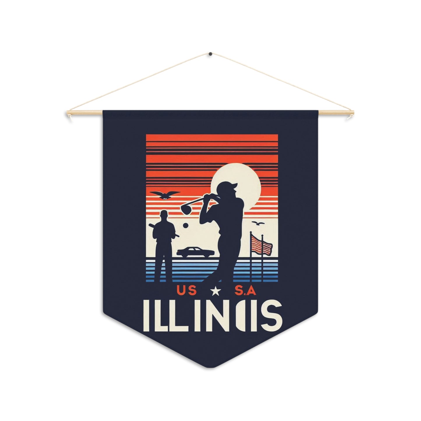 Flag Village Illinois State Flag Pennant Sporting Home Wall decoration IL0001