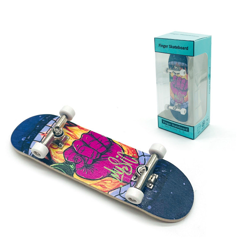 Flag Village Professional Finger Skateboards DIY Toys Skate Park Tech Parts Deck Stunt Metal Bracket Bearing Wheel Tabletop Toys Gifts