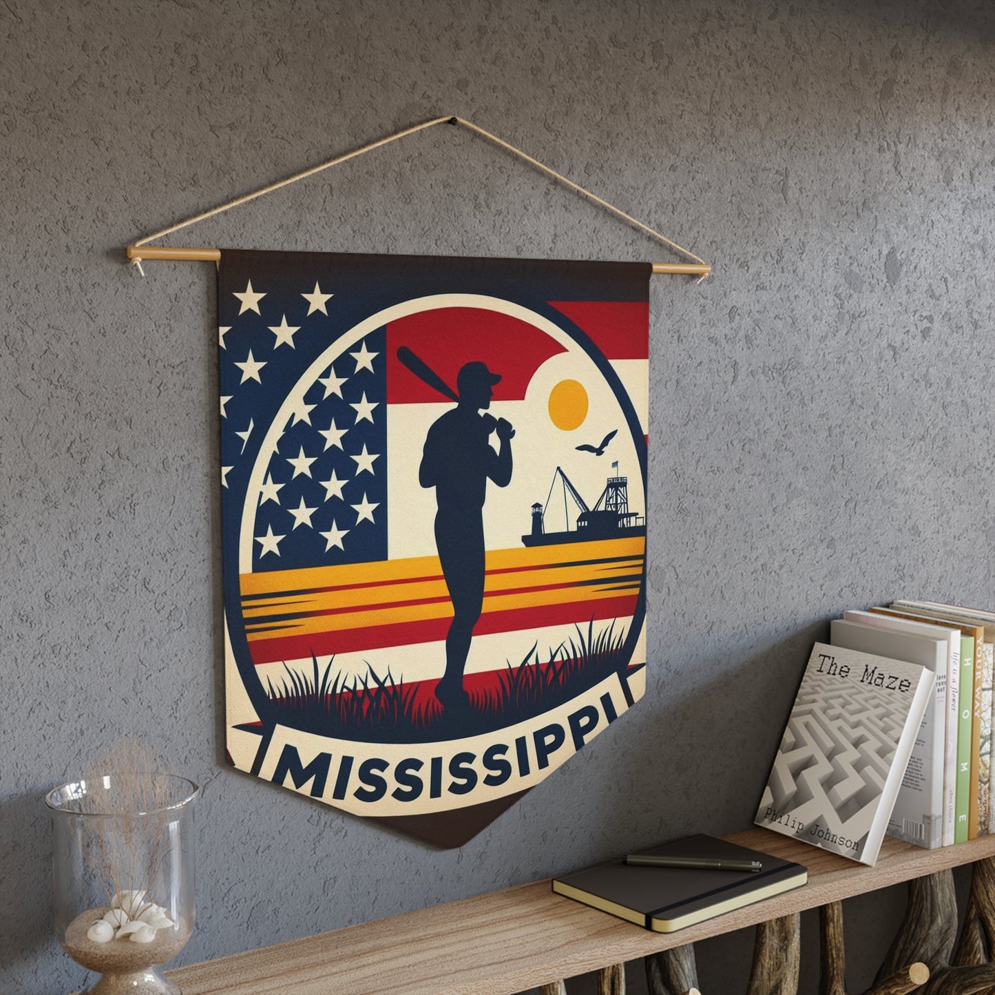 Flag Village Mississippi State Flag Pennant Sporting Home Wall decoration MS0002