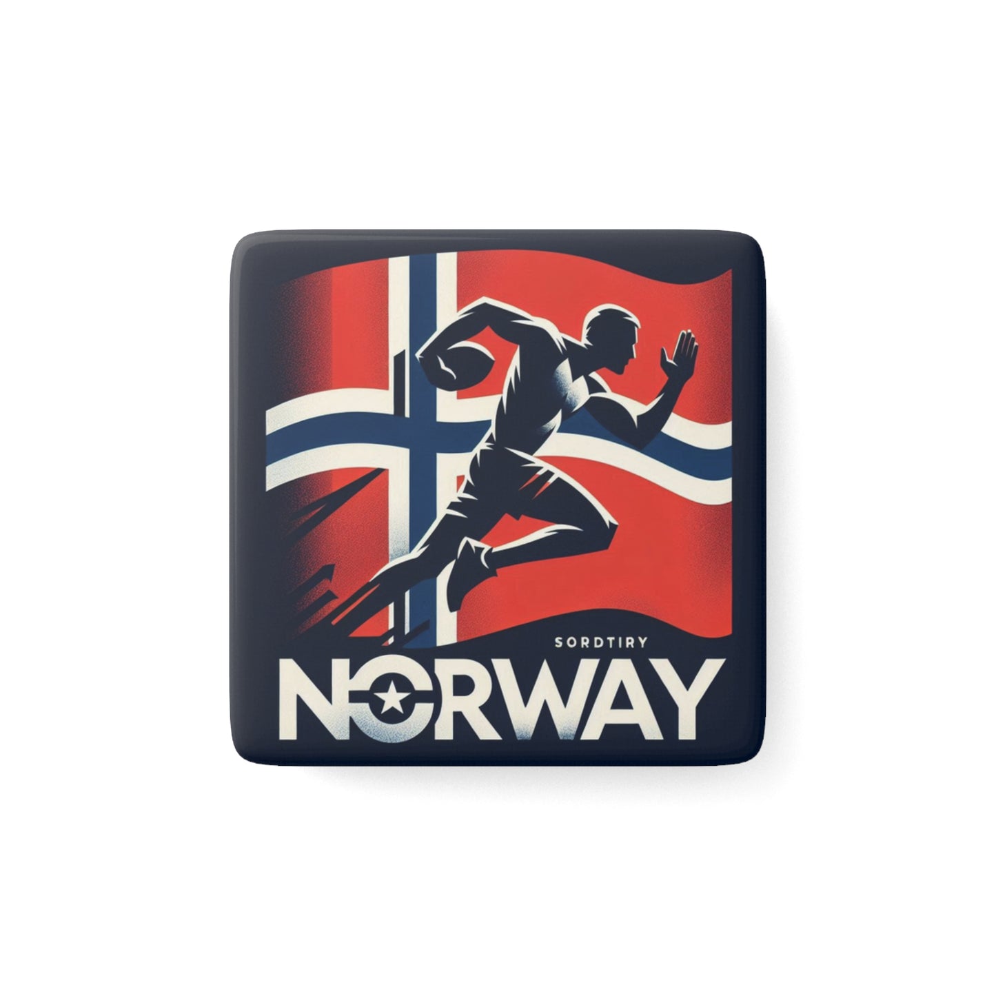 Flag Village Norway Flag Sporting Porcelain Magnet, Square NOR0004