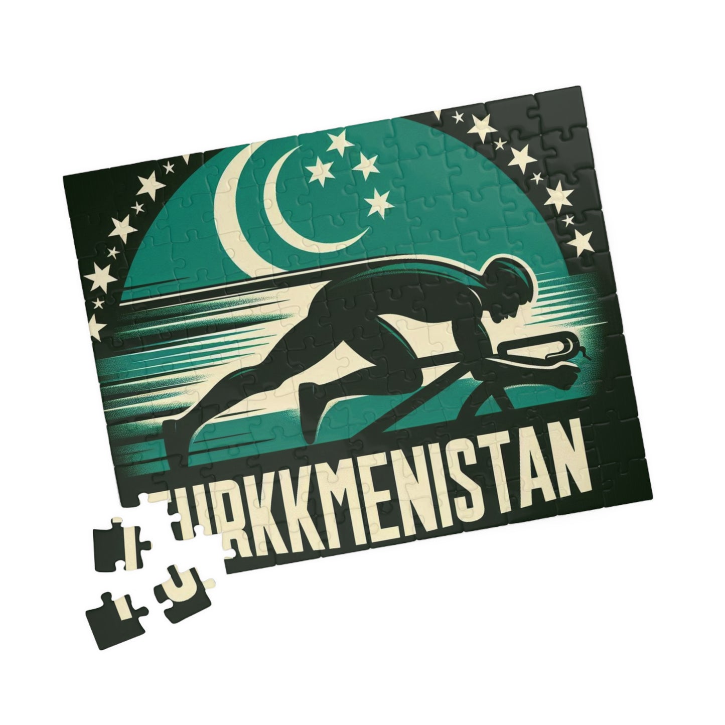Flag Village Turkmenistan Sporting Flag Puzzle (110, 252, 520, 1014-piece) TKM0008