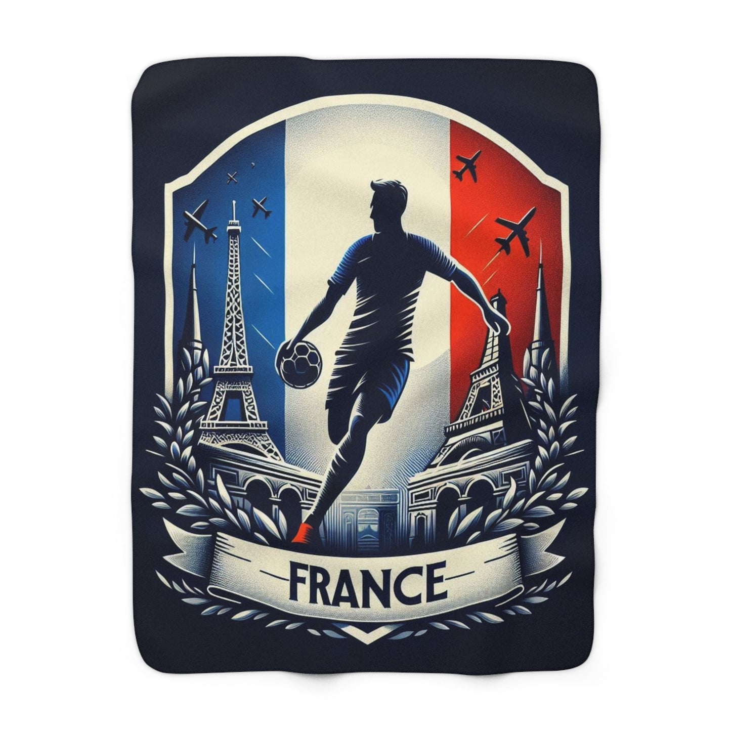 Flag Village France Sporting Flag Sherpa Fleece Blanket FRA0001