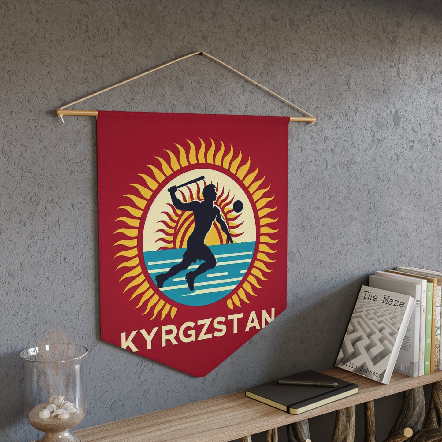 Flag Village Kyrgyzstan Flag Pennant Sporting Home Wall decoration KGZ0001