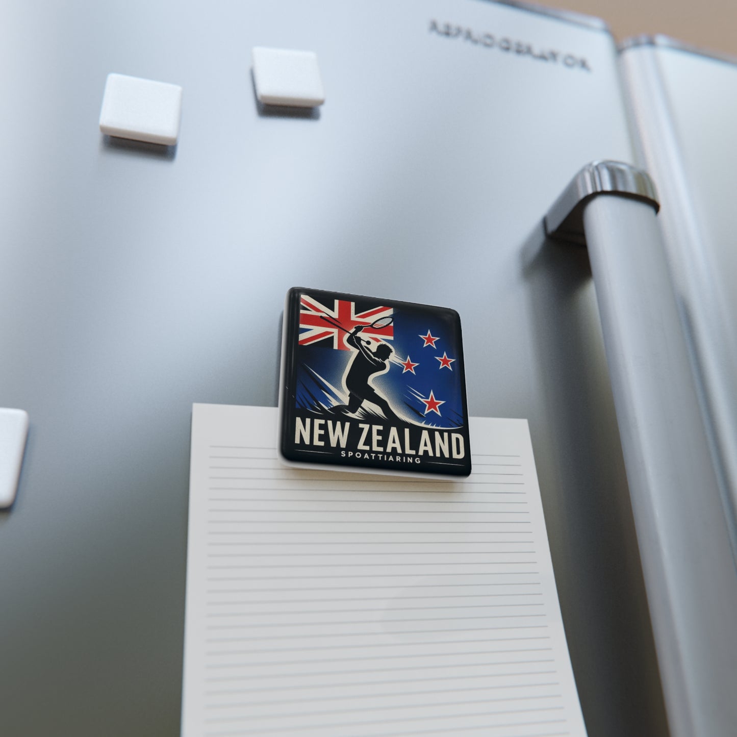 Flag Village New Zealand Flag Sporting Porcelain Magnet, Square NZL0006