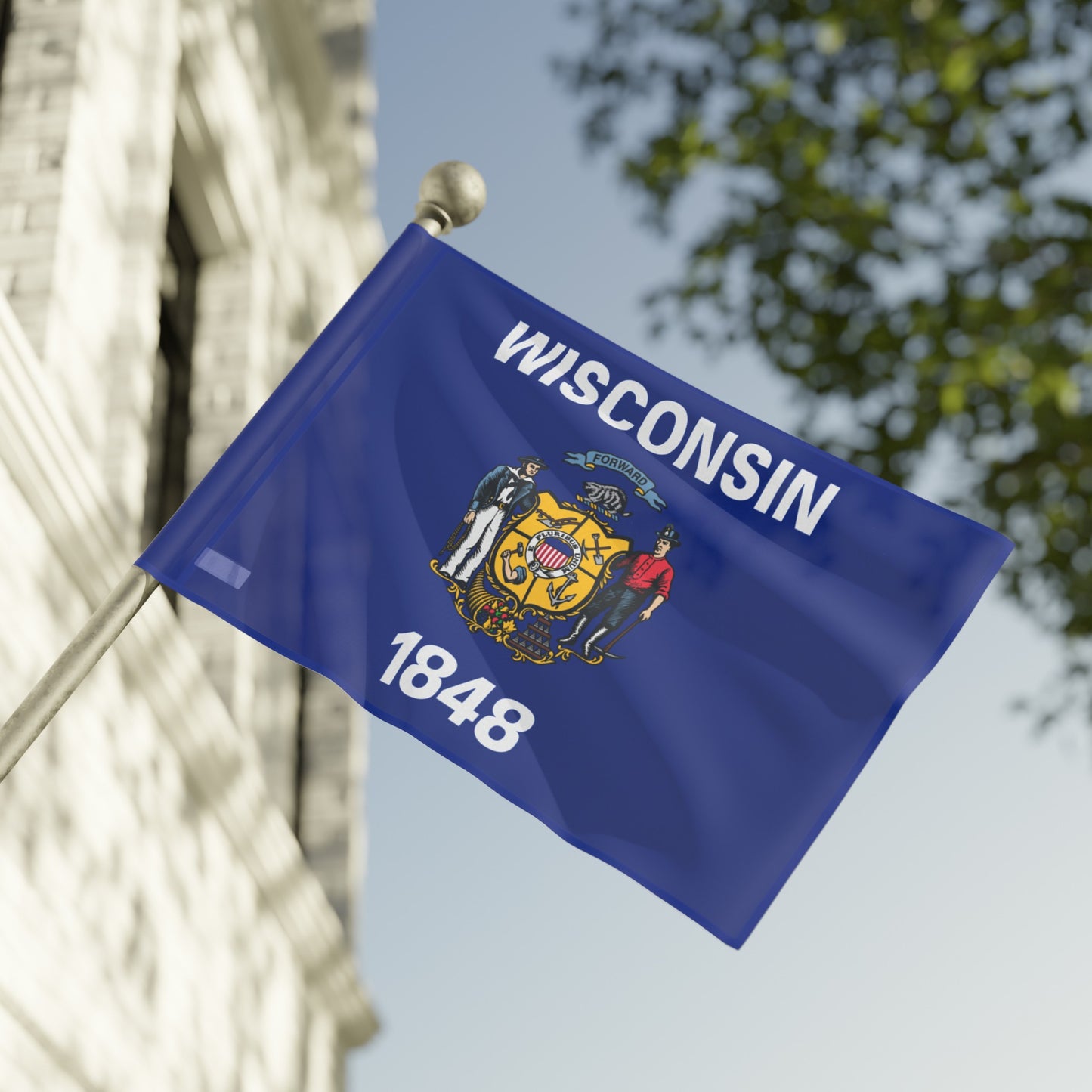Flag Village USA Wisconsin State Flag 18" x 12" / 36" x 24" / 60" x 36"