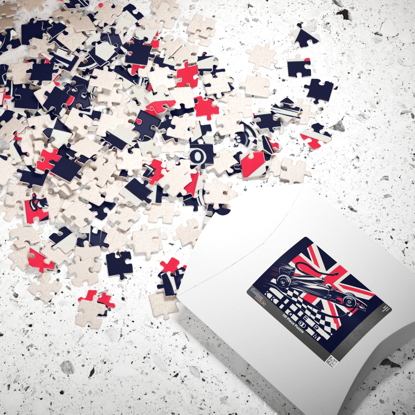 Flag Village United Kingdom Racing Car Sporting Flag Puzzle (110, 252, 520, 1014-piece) UK0003