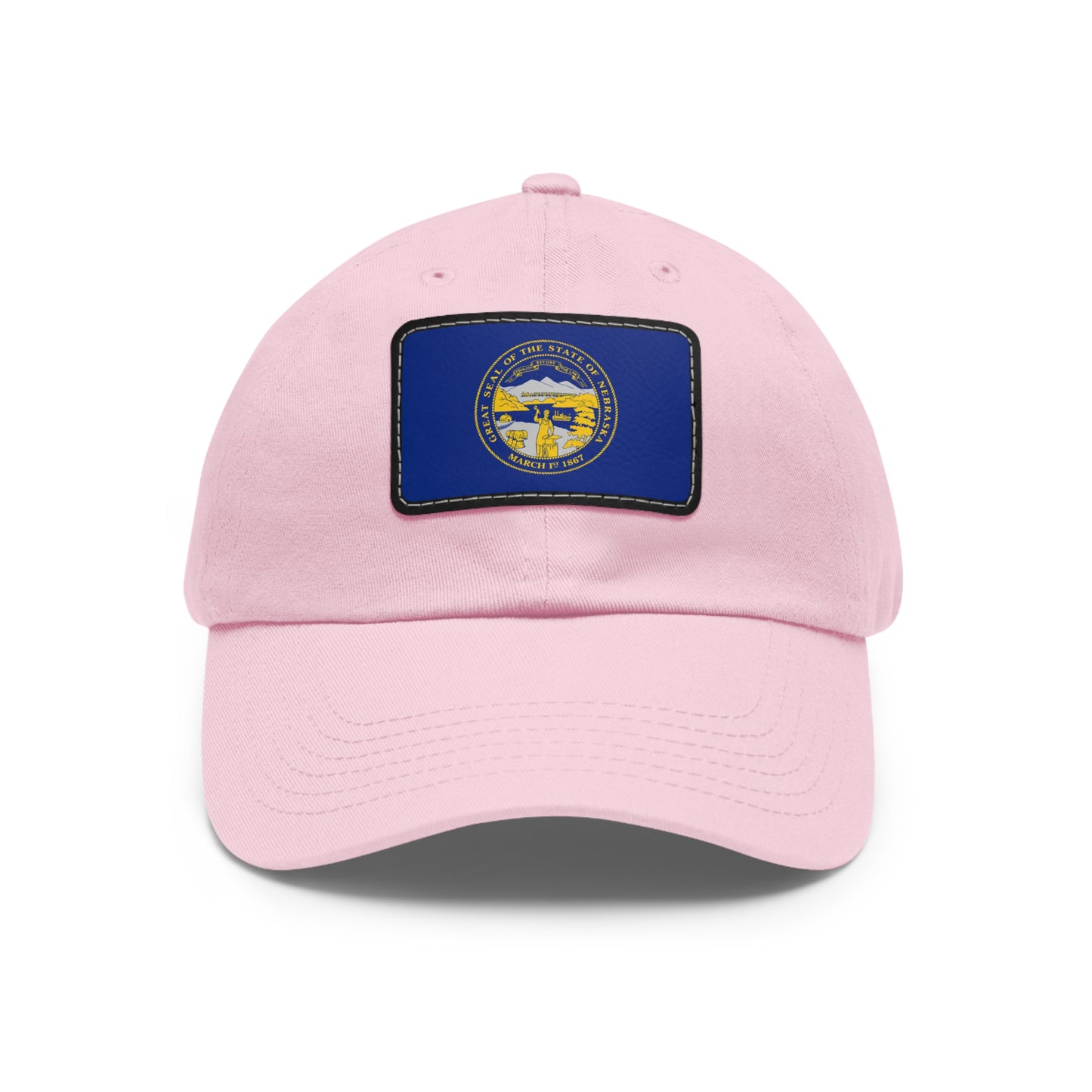 Flag Village USA Nebraska State Flag Hat Cap with Leather Patch