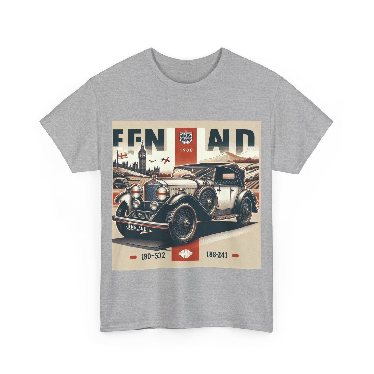 Flag Village UK Vintage Car Flag T-SHIRT Heavy Cotton Tee UK0021