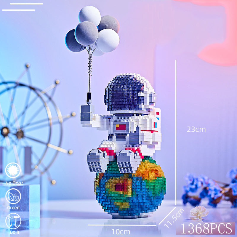 Flag Village Mini Micro Rocket Building Blocks Space Moon Satellite Astronaut Diamond Bricks Constructor Toys For Children Gifts