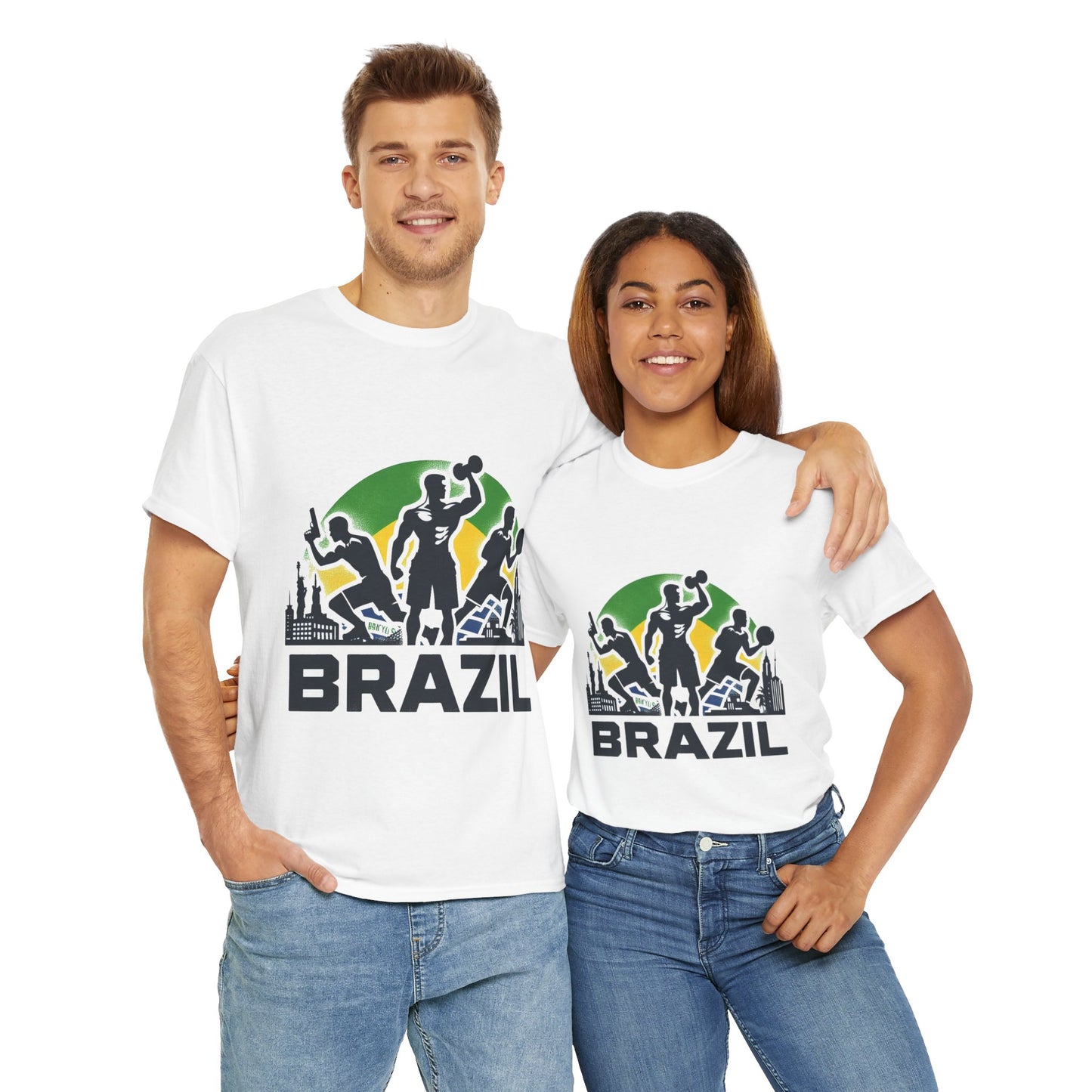 Flag Village Brazil Sporting Flag T-SHIRT Heavy Cotton Tee BRA0005