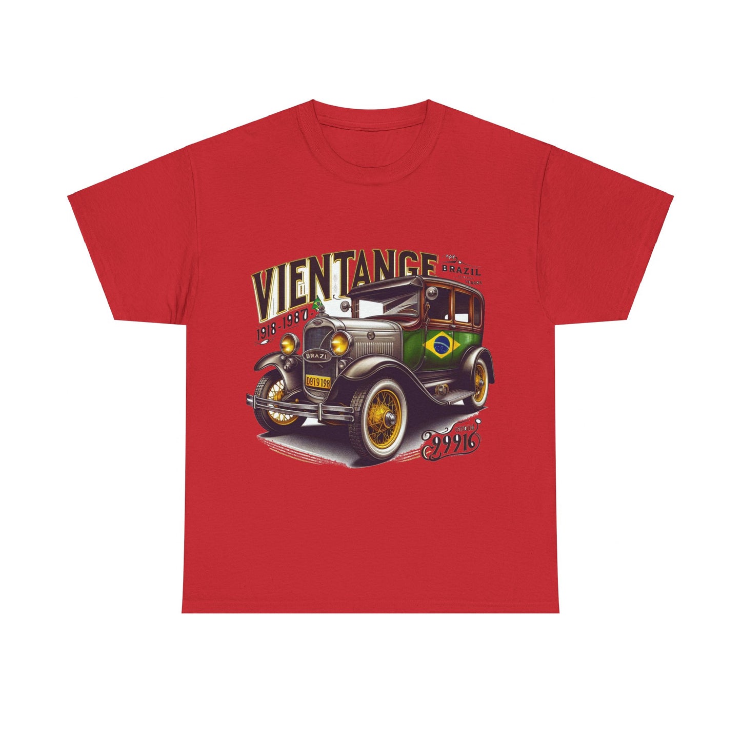 Flag Village Brazil Vintage Car Flag T-SHIRT Heavy Cotton Tee BRA0004