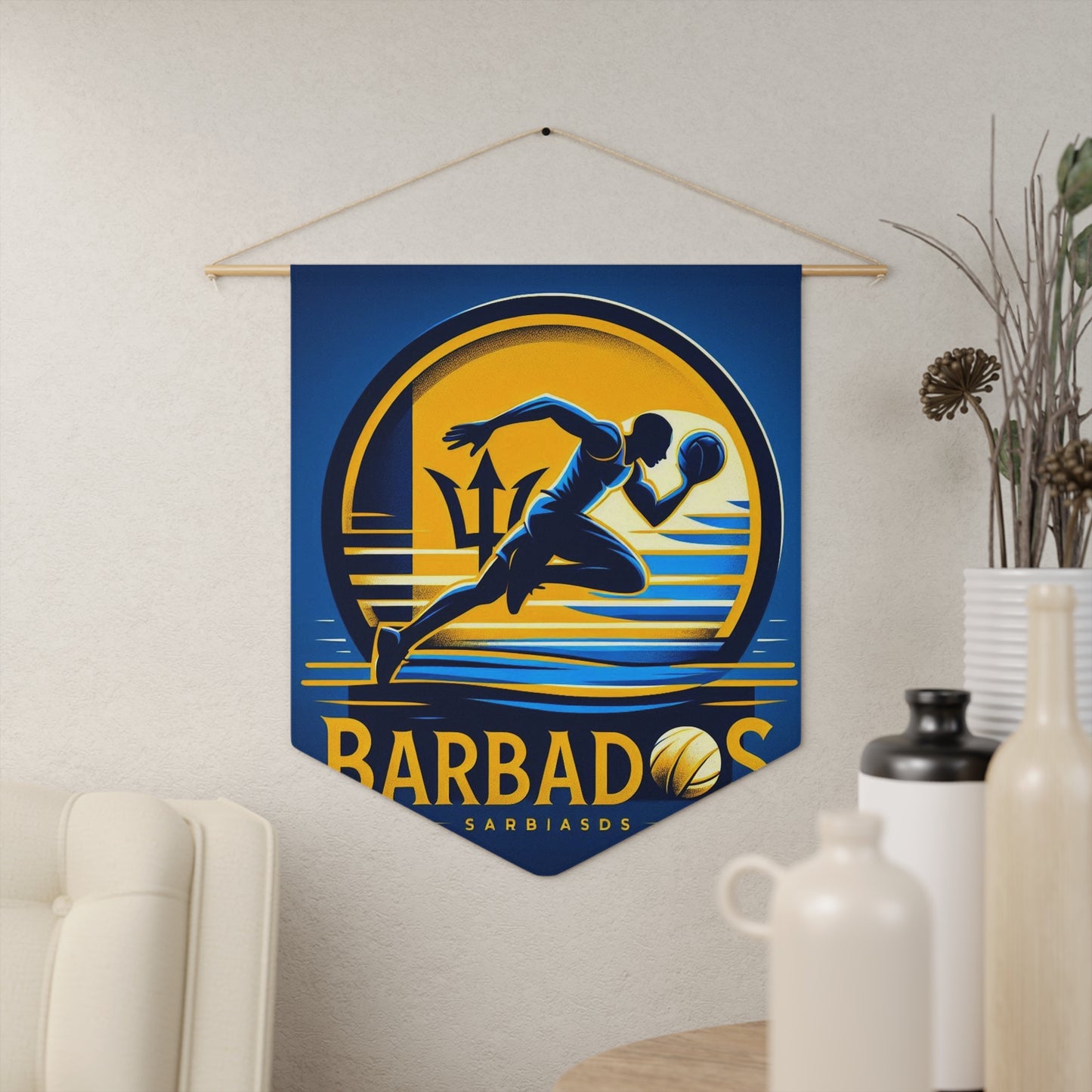 Flag Village Barbados Flag Pennant Sporting Home Wall decoration BRB0002