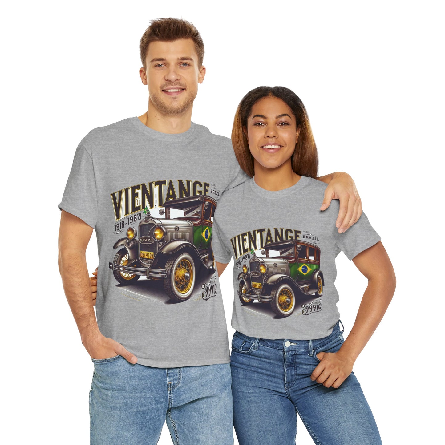 Flag Village Brazil Vintage Car Flag T-SHIRT Heavy Cotton Tee BRA0016