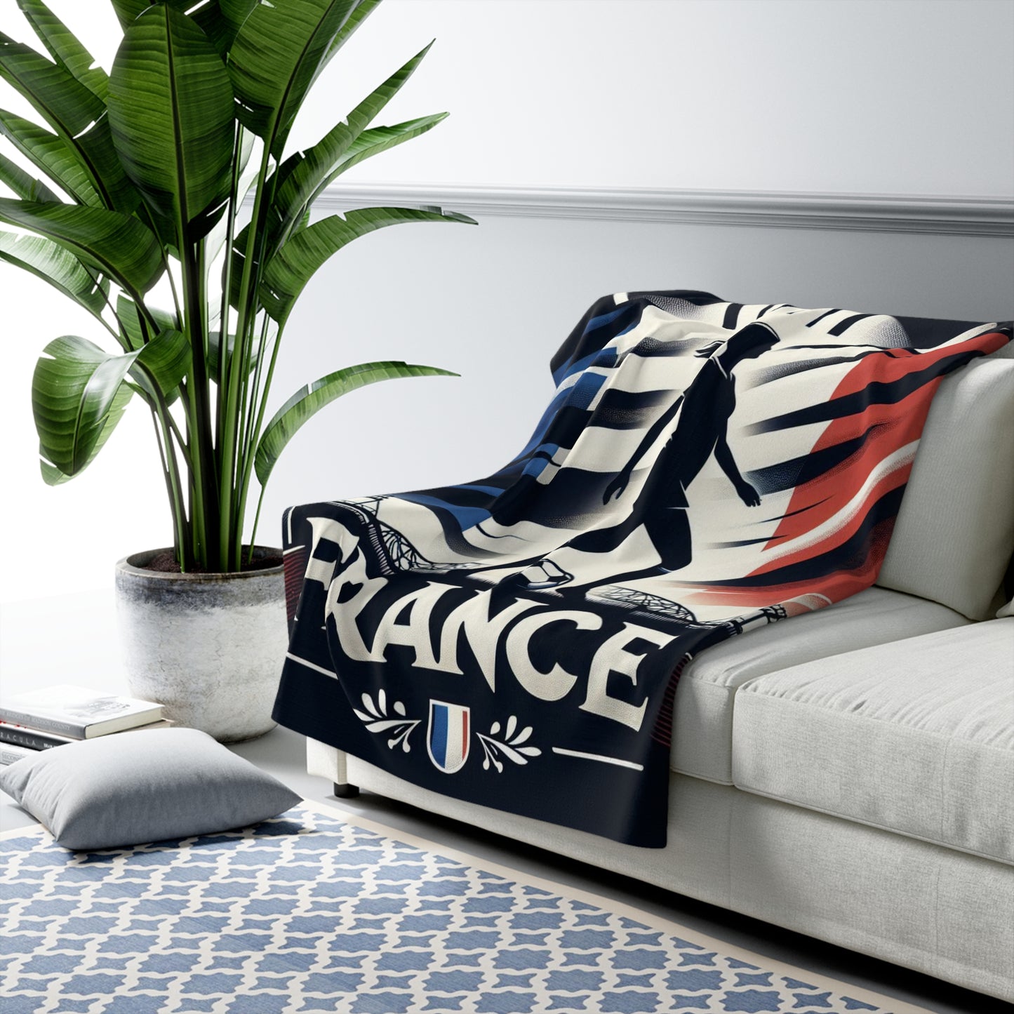 Flag Village France Sporting Flag Sherpa Fleece Blanket FRA0011