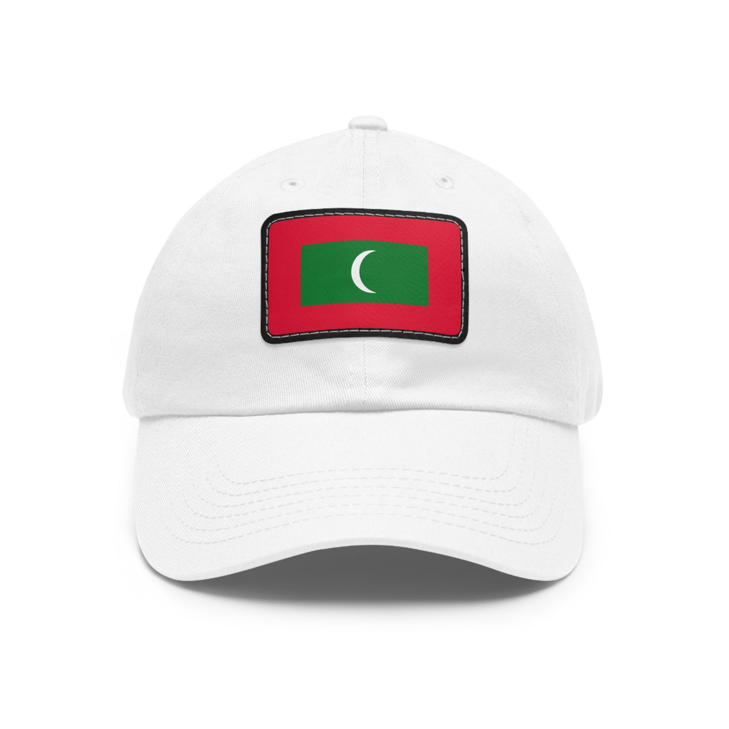 Flag Village Maldives Flag Hat Cap with Leather Patch