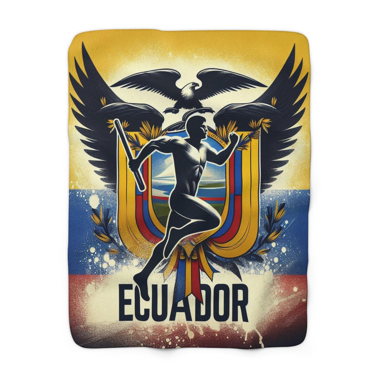 Flag Village Ecuador Sporting Flag Sherpa Fleece Blanket ECU0007