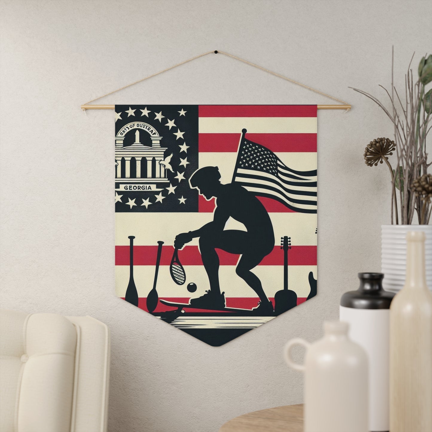 Flag Village Georgia State Flag Pennant Sporting Home Wall decoration GA0002