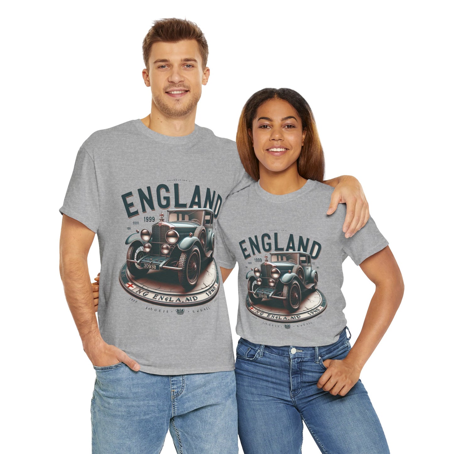 Flag Village UK Vintage Car Flag T-SHIRT Heavy Cotton Tee UK0018