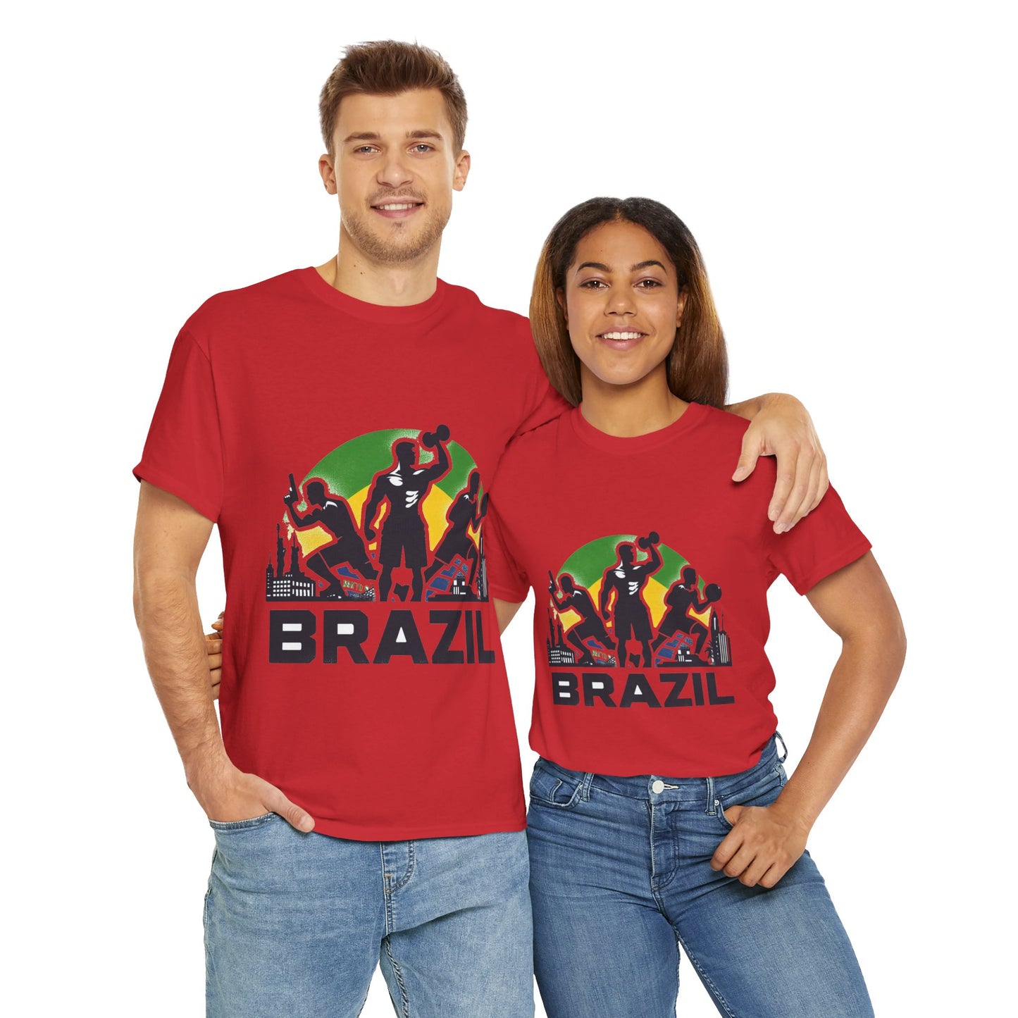 Flag Village Brazil Sporting Flag T-SHIRT Heavy Cotton Tee BRA0005