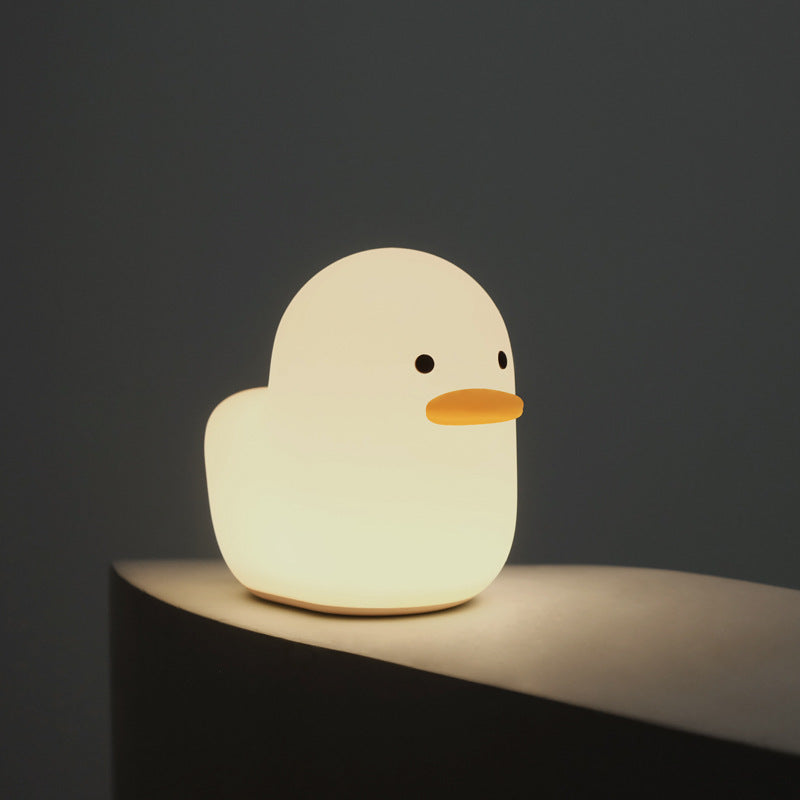 Flag Village Nordic Cute Lovely Cartoon Dull Duck Led Night Light Silicone USB Charging NightLight Holiday Gifts Kids Room Bedside Bedroom