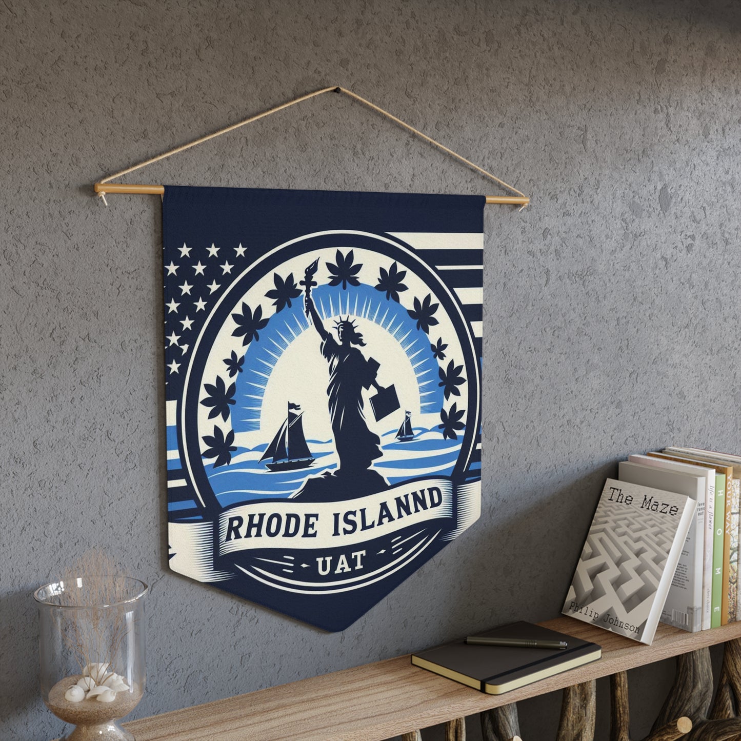 Flag Village Rhode Island State Flag Pennant Sporting Home Wall decoration RI0001