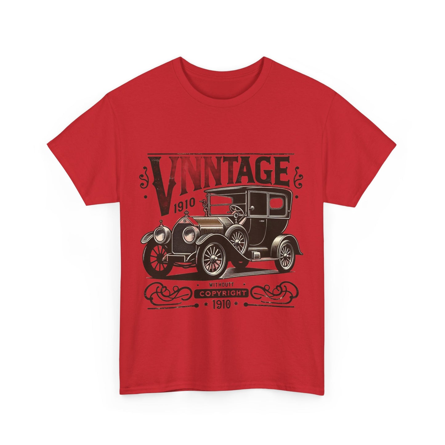 Flag Village USA Vintage Car Flag T-SHIRT Heavy Cotton Tee USA0005