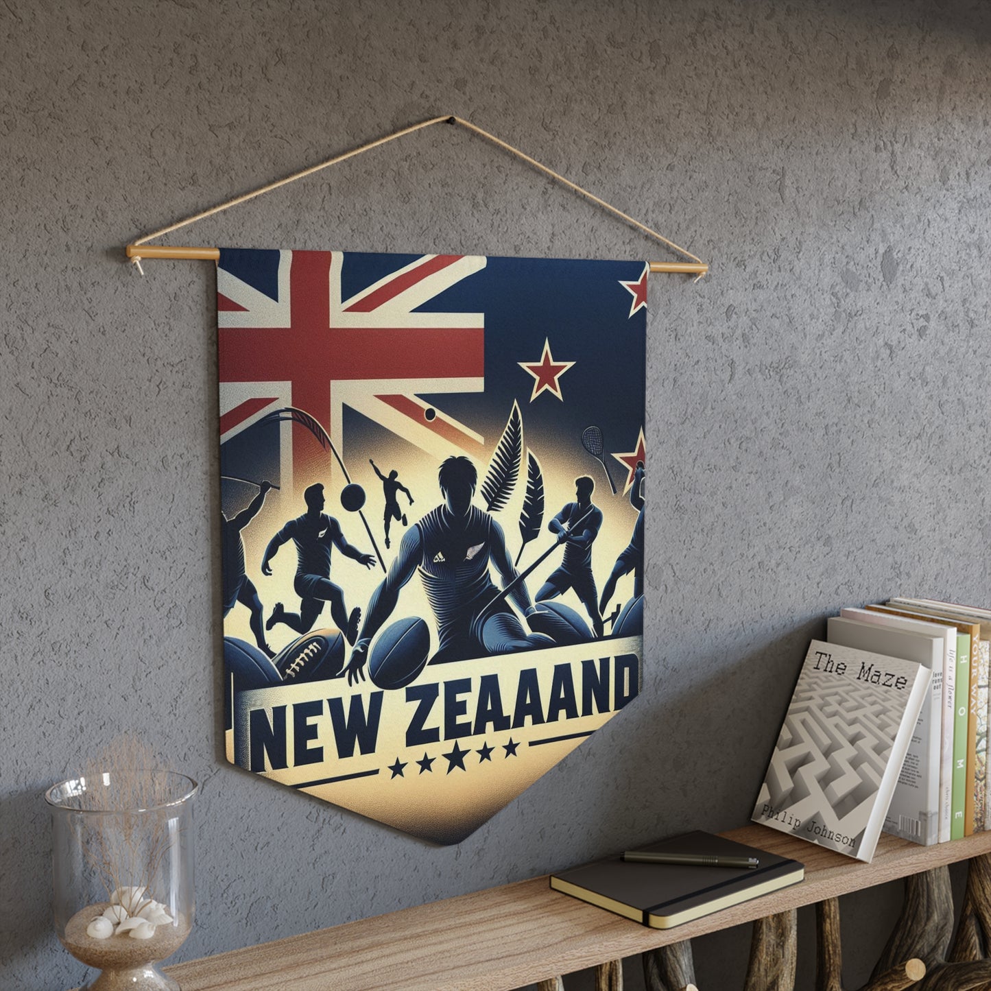 Flag Village New Zealand Flag Pennant Sporting Home Wall decoration NZL0002